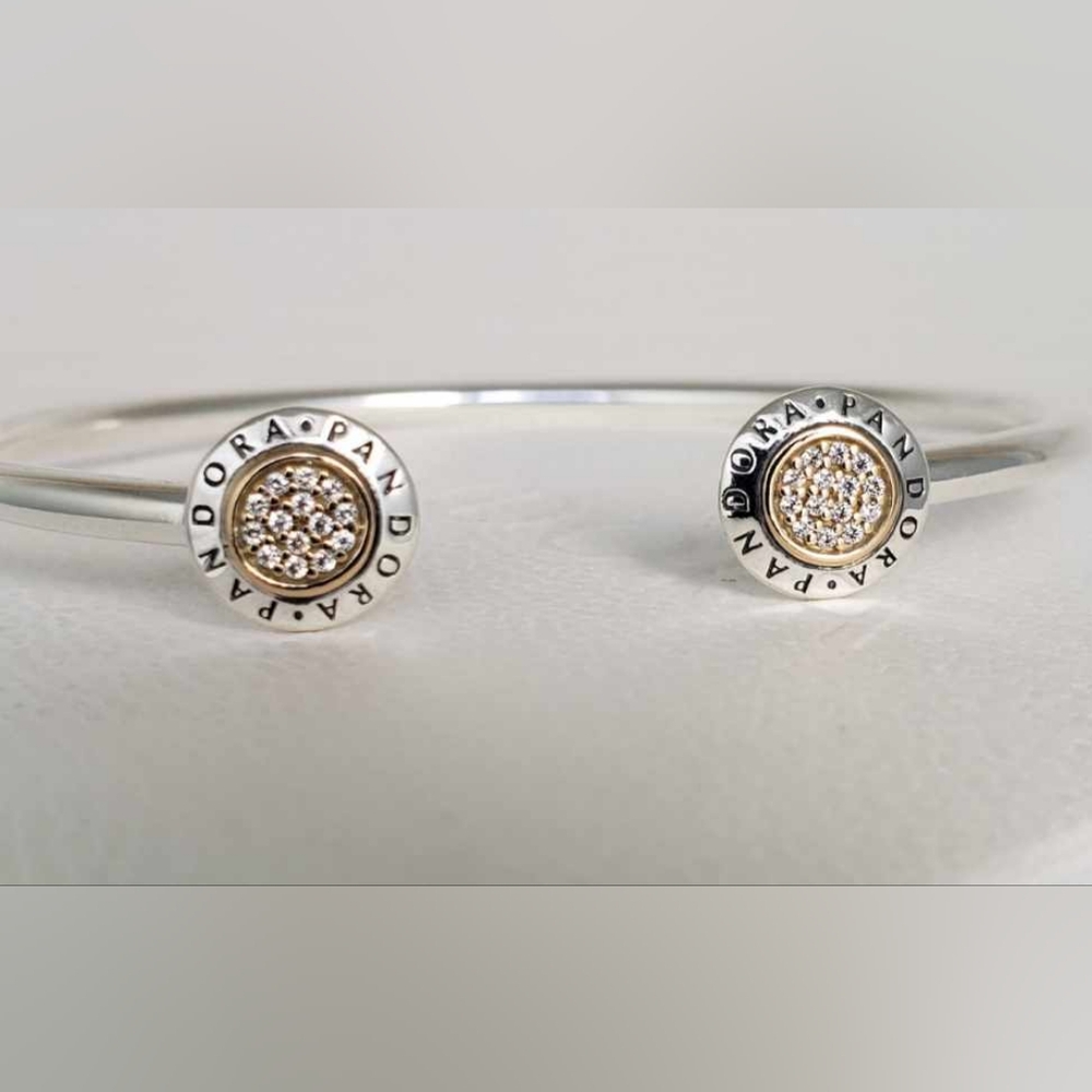 🎁 Authentic Pandora OPEN BANGLE / W 14k GOLD